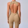 Workout Jumpsuit Shorts Beautiful Back Outer Wear Yoga Suit