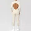 Half-Zipper Long-Sleeved Fitness Workout Jumpsuit Gym Clothes Manufacturer