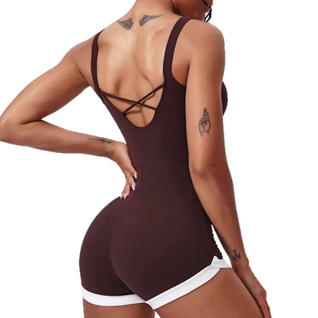 Simple Style Workout Jumpsuit Shorts One Piece Yoga Bodysuit Suppliers