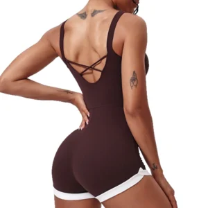 Simple Style Workout Jumpsuit Shorts One Piece Yoga Bodysuit Suppliers