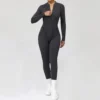 Half-Zipper Long-Sleeved Fitness Workout Jumpsuit Gym Clothes Manufacturer