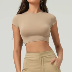Tight-Fitting Gym Shirts Short Sleeve Yoga Top Workout T Shirt Manufacturer