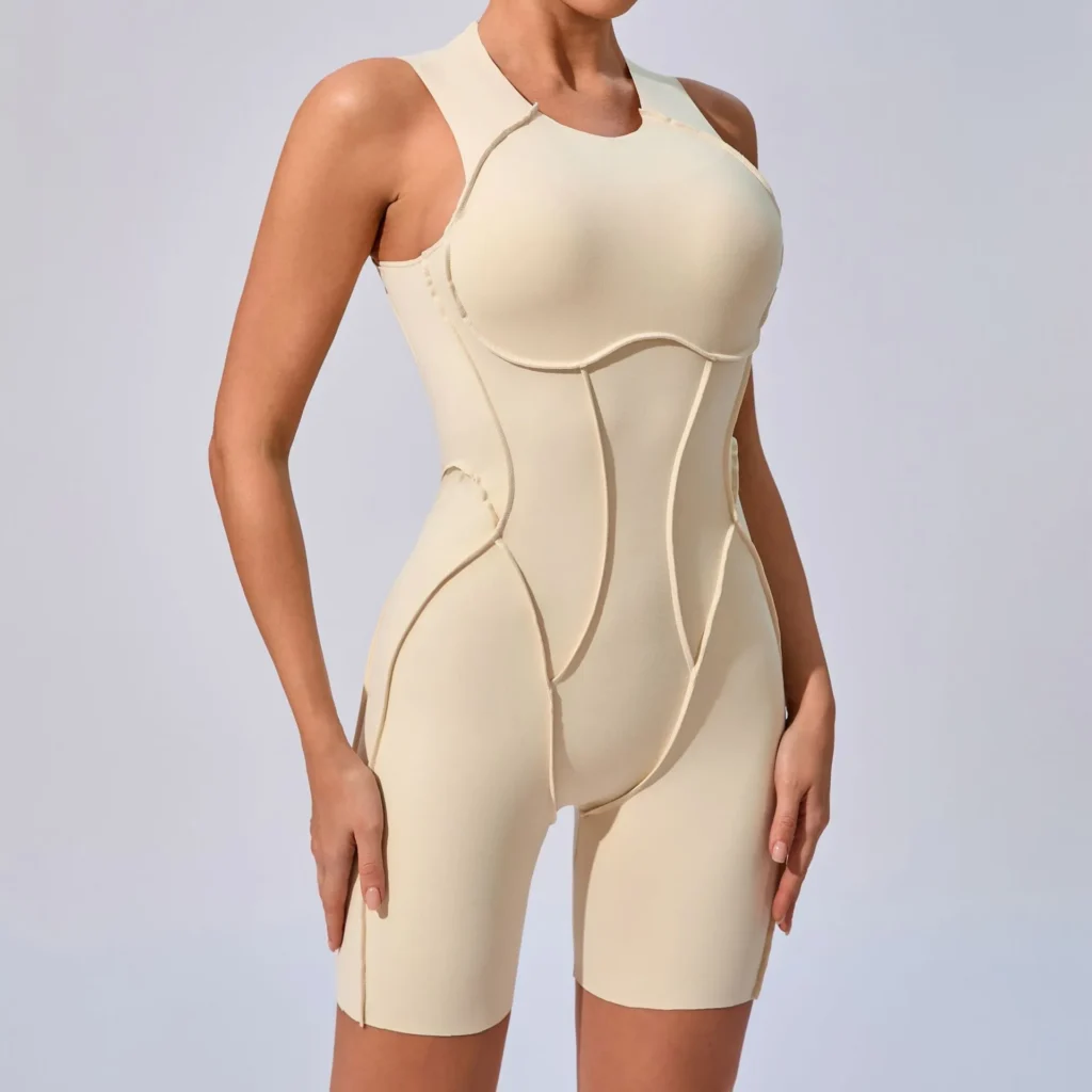 Workout Jumpsuit Shorts Beautiful Back Outer Wear Yoga Suit