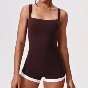 Simple Style Workout Jumpsuit Shorts One Piece Yoga Bodysuit Suppliers