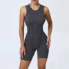 Workout Jumpsuit Shorts Beautiful Back Outer Wear Yoga Suit
