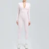 Half-Zipper Long-Sleeved Fitness Workout Jumpsuit Gym Clothes Manufacturer