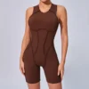 Workout Jumpsuit Shorts Beautiful Back Outer Wear Yoga Suit