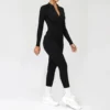 Half-Zipper Long-Sleeved Fitness Workout Jumpsuit Gym Clothes Manufacturer