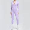 Half-Zipper Long-Sleeved Fitness Workout Jumpsuit Gym Clothes Manufacturer