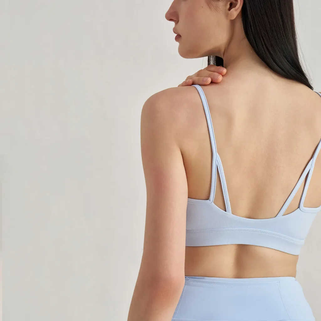 Custom Sports Bra Spaghetti Straps Wholesale Sports Bras Athletic Clothing Manufacturer