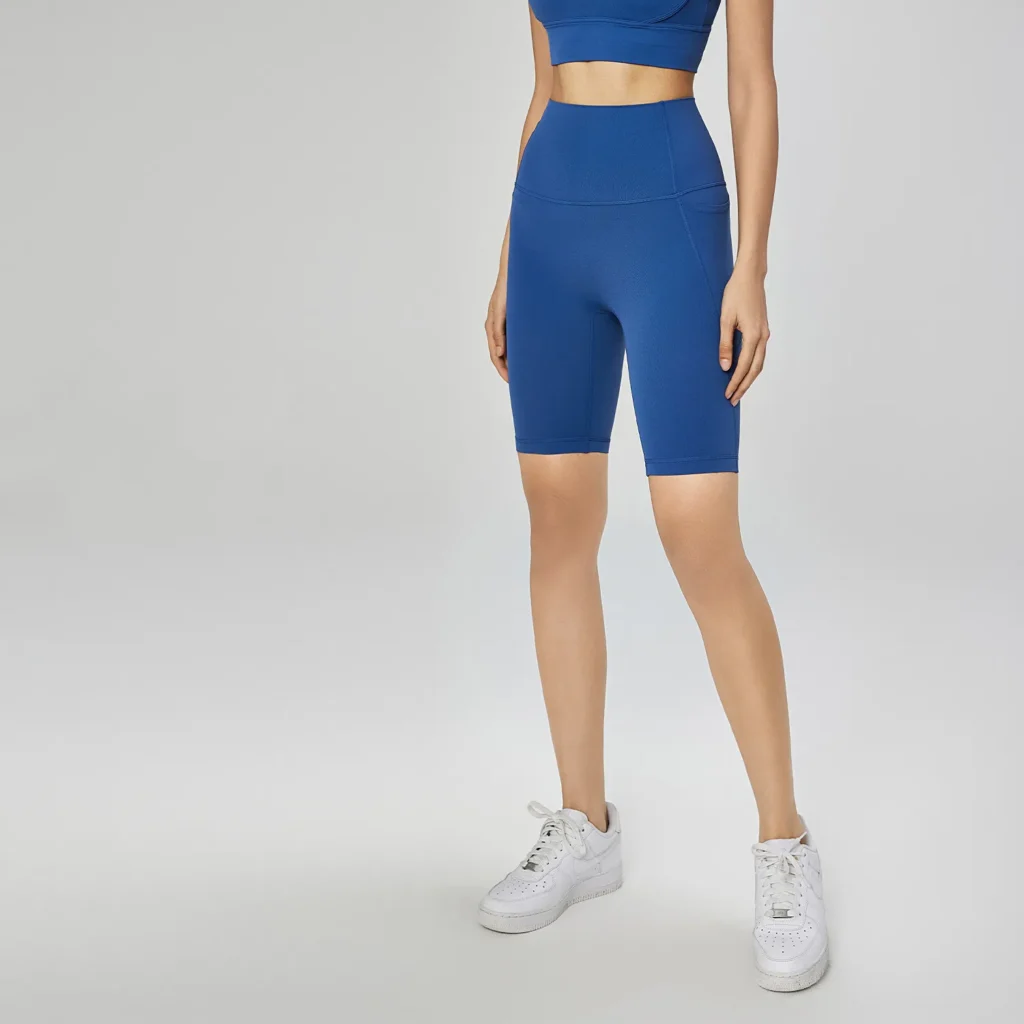Side Pockets Long Shorts For Women Athletic Shorts Custom Activewear Manufacturers