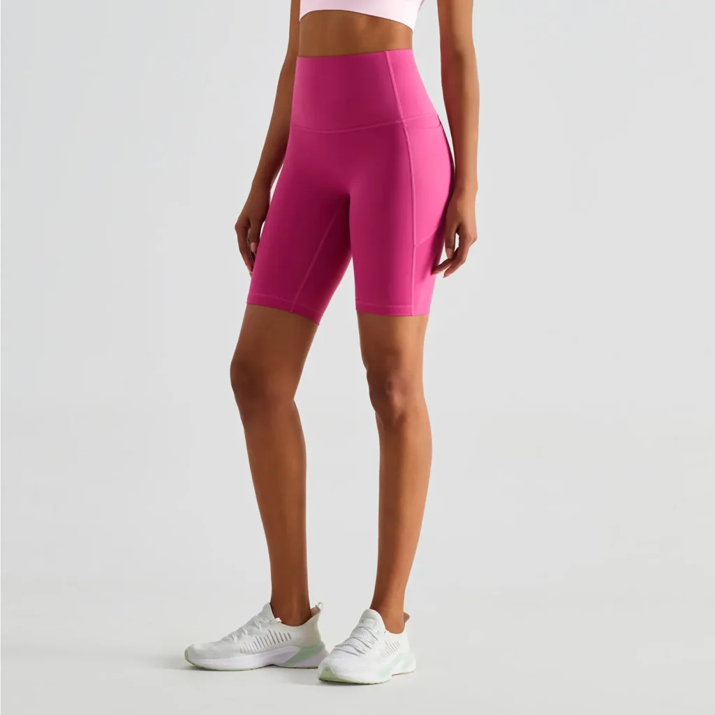 Side Pockets Long Shorts For Women Athletic Shorts Custom Activewear Manufacturers