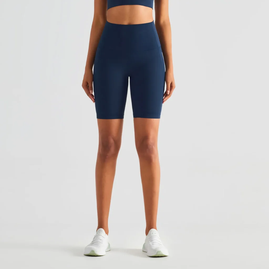 Side Pockets Long Shorts For Women Athletic Shorts Custom Activewear Manufacturers