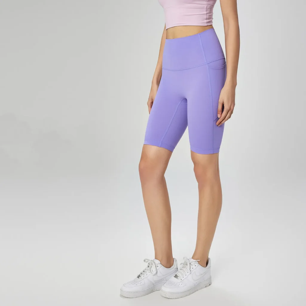 Side Pockets Long Shorts For Women Athletic Shorts Custom Activewear Manufacturers