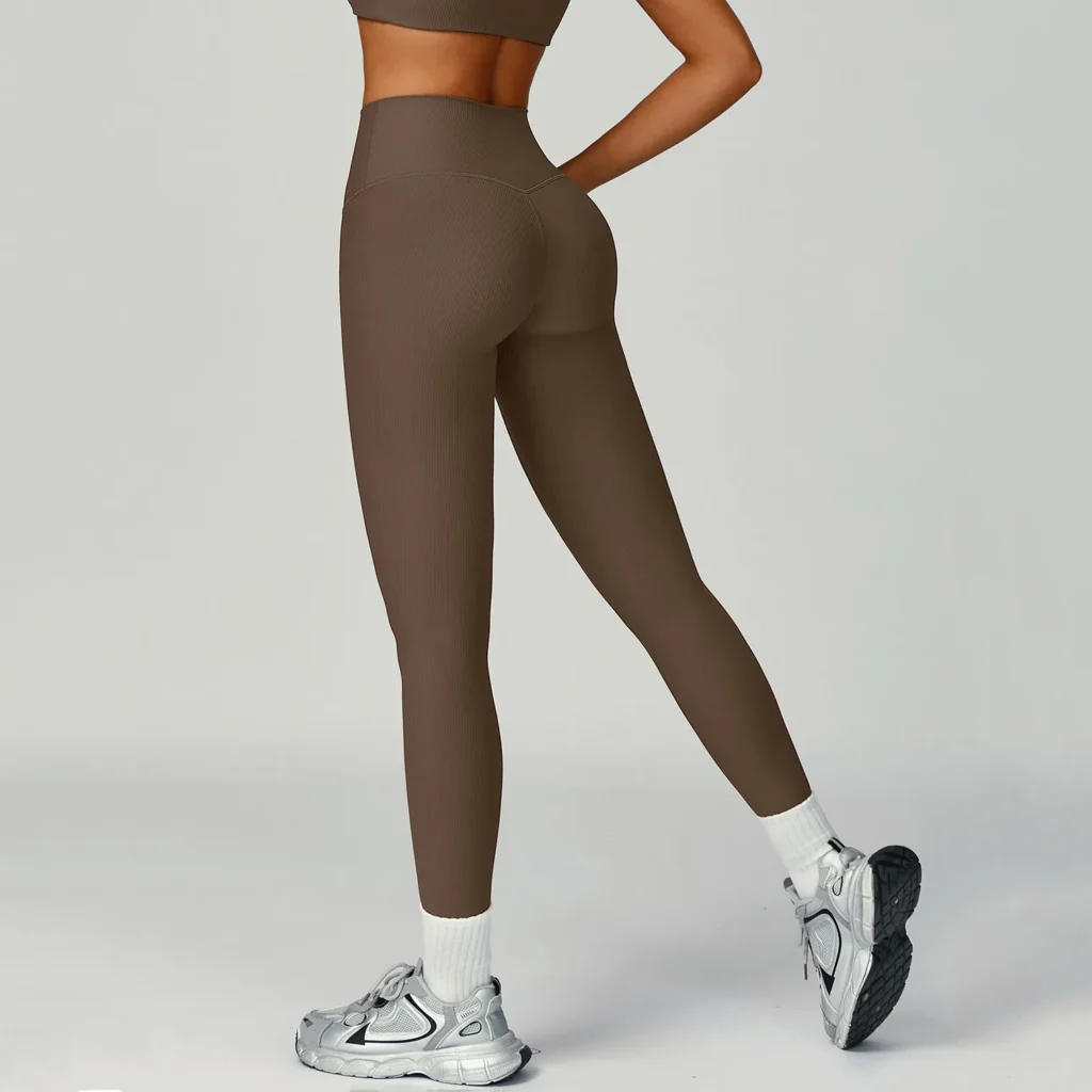 Ribbed High Waist Yoga Pants Gym Sparks Clothing Brand Wholesale Leggings Suppliers