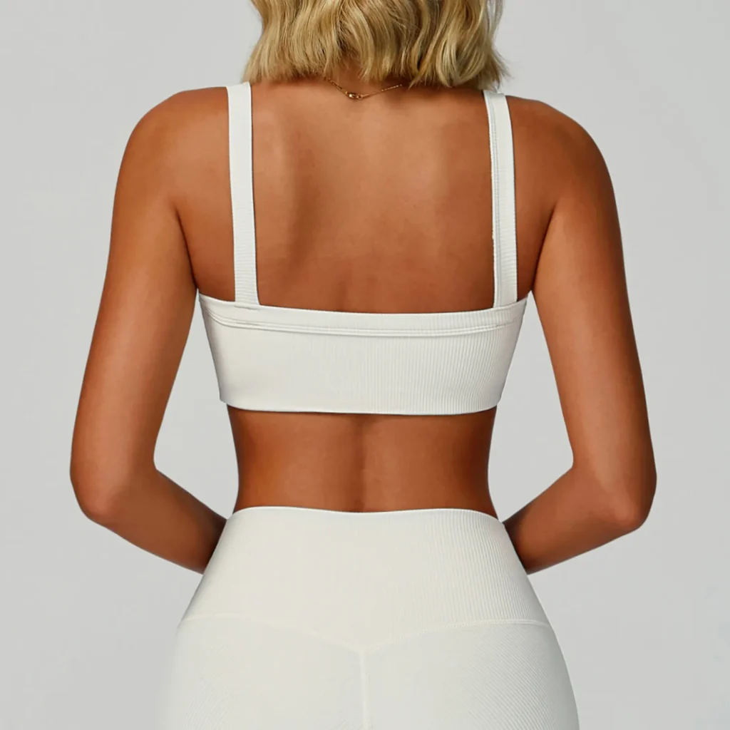 Ribbed Fabric Yoga Apparel Wholesale Bulk Fitness Workout Clothes Custom Sports Bra