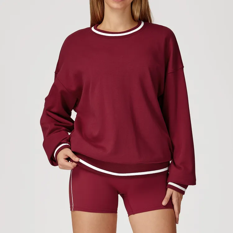 Wholesale Athletic Wear Round Collar Sweatshirt Workout Clothes Supplier
