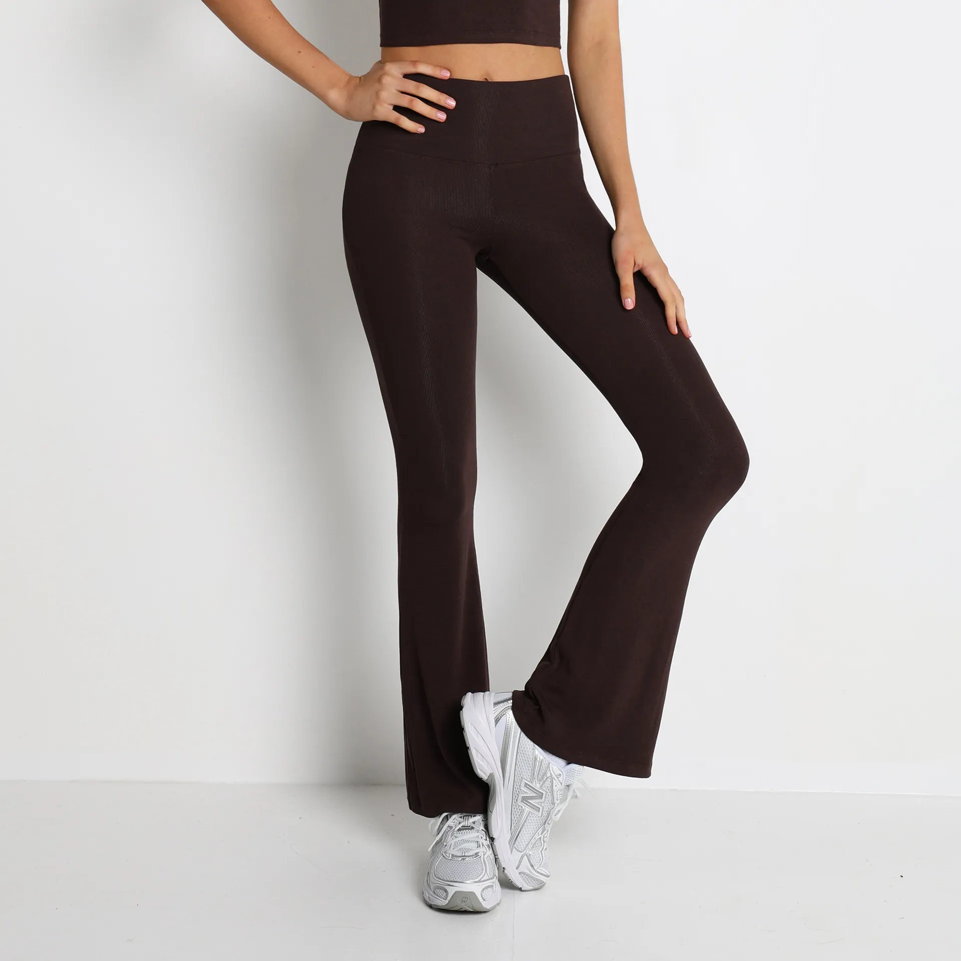 Folded Waist Flared Yoga Pants Casual Hip Lift Gym Clothing Suppliers