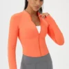 Gym Clothes Manufacturer Women's Zip Up Athletic Jacket Wholesale Athletic Wear