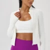 Gym Clothes Manufacturer Women's Zip Up Athletic Jacket Wholesale Athletic Wear