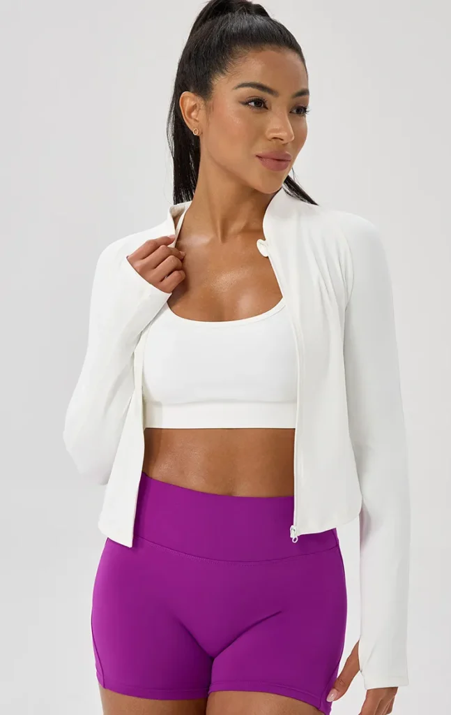 Gym Clothes Manufacturer Women's Zip Up Athletic Jacket Wholesale Athletic Wear