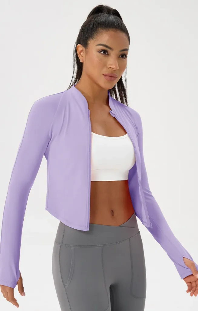 Gym Clothes Manufacturer Women's Zip Up Athletic Jacket Wholesale Athletic Wear