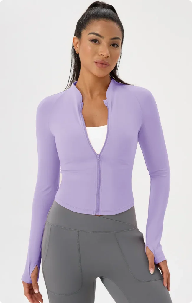 Gym Clothes Manufacturer Women's Zip Up Athletic Jacket Wholesale Athletic Wear