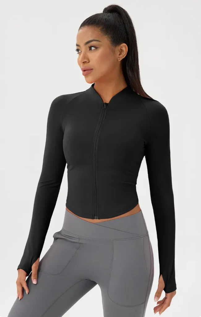 Gym Clothes Manufacturer Women's Zip Up Athletic Jacket Wholesale Athletic Wear