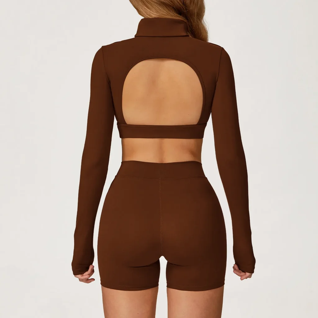 Private Label Activewear Long Sleeve Crop Tops Workout Bodysuit Long Sleeve Wholesale Womens Sportswear