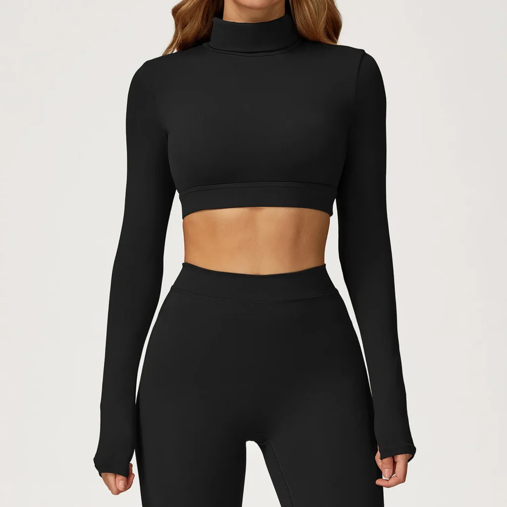 Private Label Activewear Long Sleeve Crop Tops Workout Bodysuit Long Sleeve Wholesale Womens Sportswear