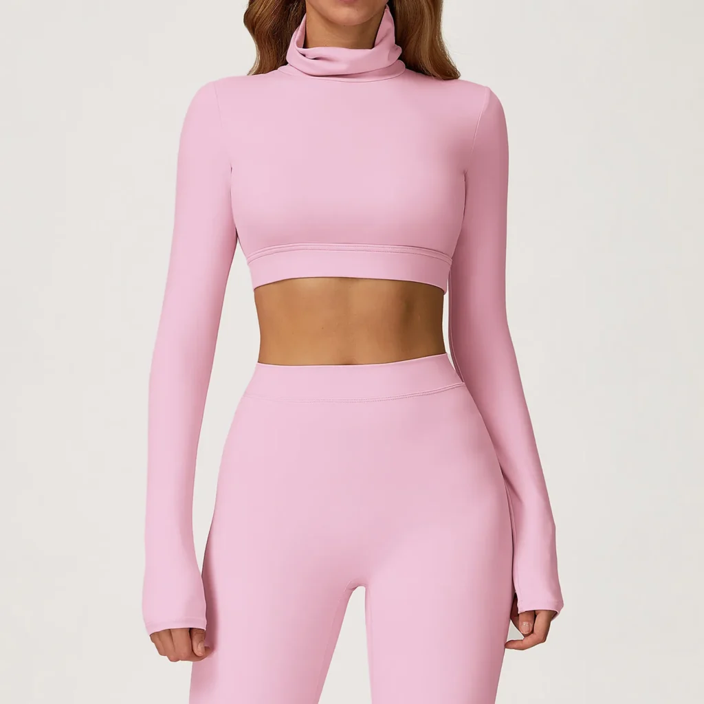 Private Label Activewear Long Sleeve Crop Tops Workout Bodysuit Long Sleeve Wholesale Womens Sportswear