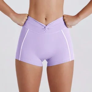 Twist High Waist Sparked Apparel Women Athletic Shorts Sports Clothing Manufacturers China