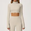 Private Label Activewear Long Sleeve Crop Tops Workout Bodysuit Long Sleeve Wholesale Womens Sportswear