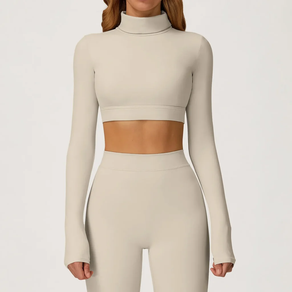 Private Label Activewear Long Sleeve Crop Tops Workout Bodysuit Long Sleeve Wholesale Womens Sportswear