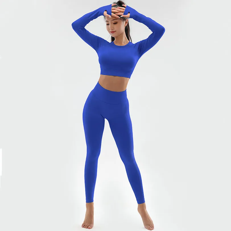 Long Sleeve Crop Tops Set Workout Bodysuit Long Sleeve Fitness Clothing Manufacturers