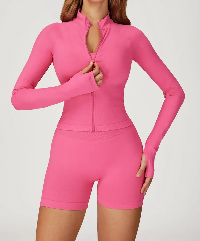 Women's Zip Up Athletic Jacket Athleisure Manufacturers Design Your Own Gym Wear