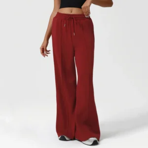 Yoga Flared Pants with Drawstring Straight Sparks Apparel Gym Suppliers