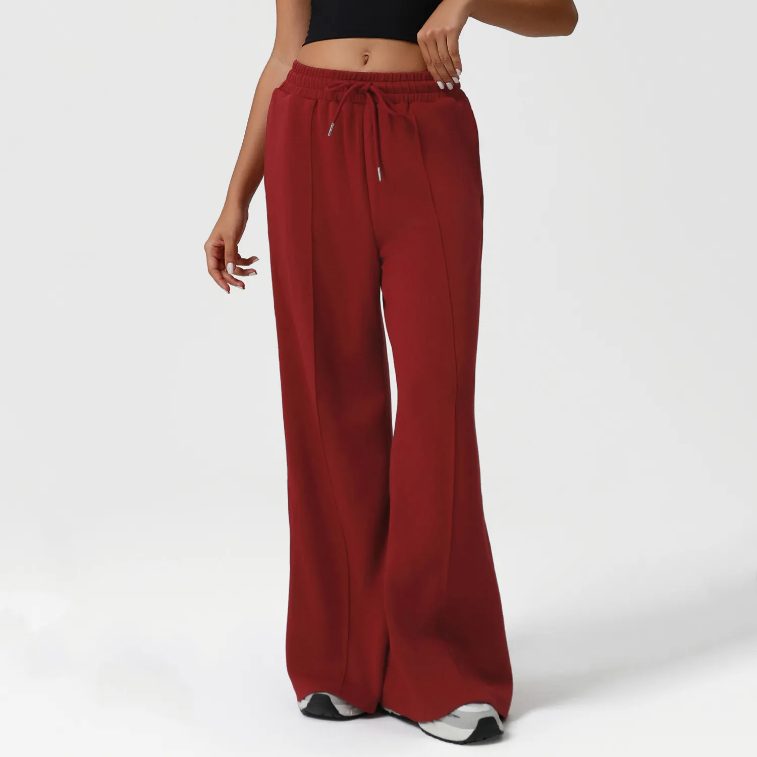 Yoga Flared Pants with Drawstring Straight Sparks Apparel Gym Suppliers