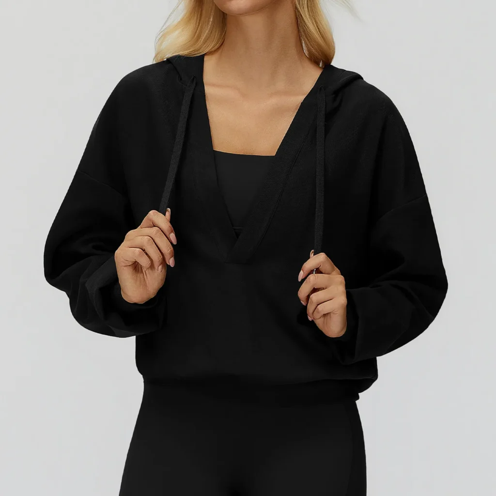 New Large Deep V Pullover Hoodies Spark Athletic Gym Apparel Manufacturers