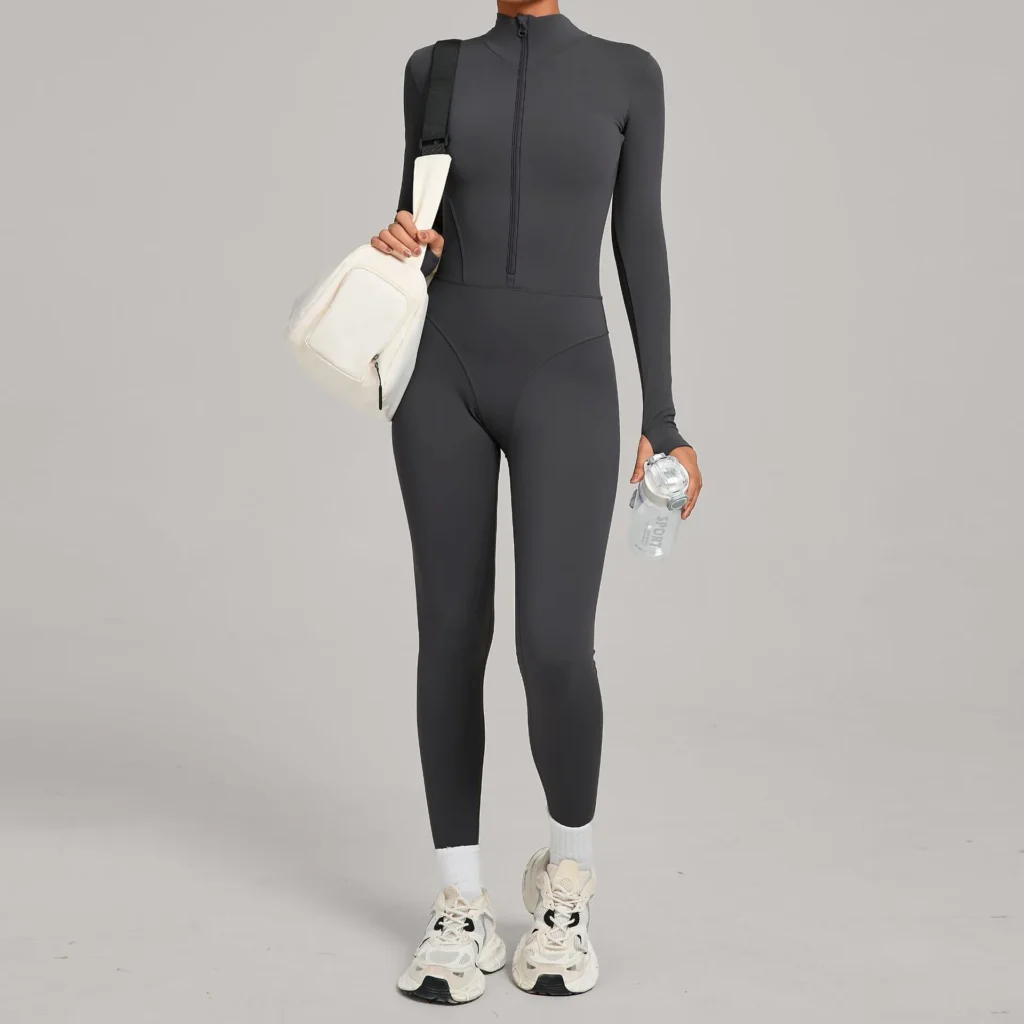 One Piece Exercise Bodysuit Custom Jumpsuits Women's Sporty Jumpsuit Supplier