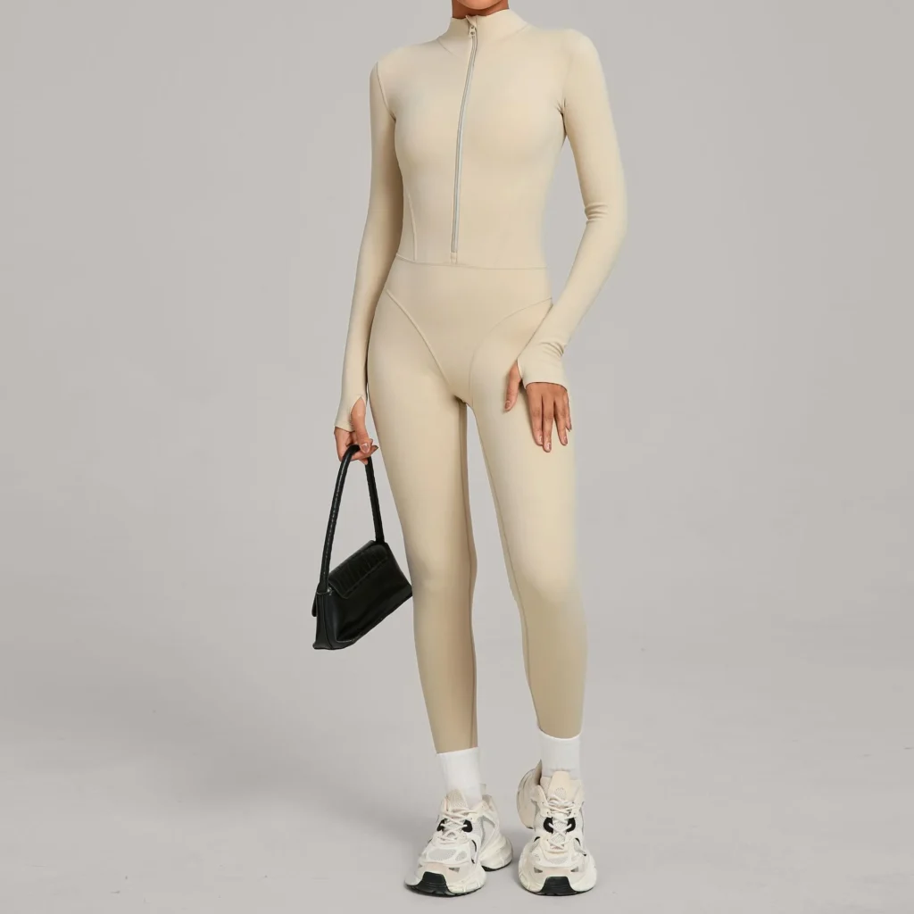 One Piece Exercise Bodysuit Custom Jumpsuits Women's Sporty Jumpsuit Supplier