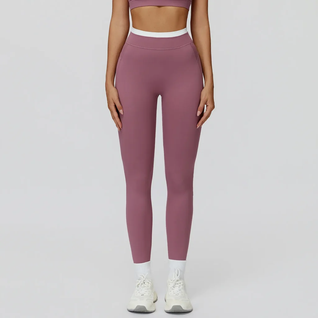 Contrast Color Fake Two-Piece Spark Pant Wholesale Yoga Leggings Fitness Clothing Suppliers