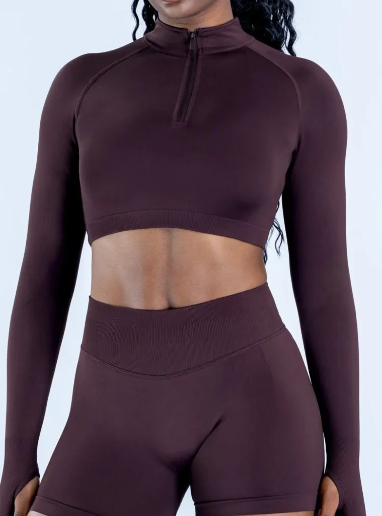 Seamless Training Set Long Sleeve Crop Tops Wholesale Womens Sportswear Sports Set Top Seamless