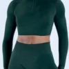 Seamless Training Set Long Sleeve Crop Tops Wholesale Womens Sportswear Sports Set Top Seamless Seamless Training Set Long Sleeve Crop Tops Wholesale Womens Sportswear Sports Set Top Seamless