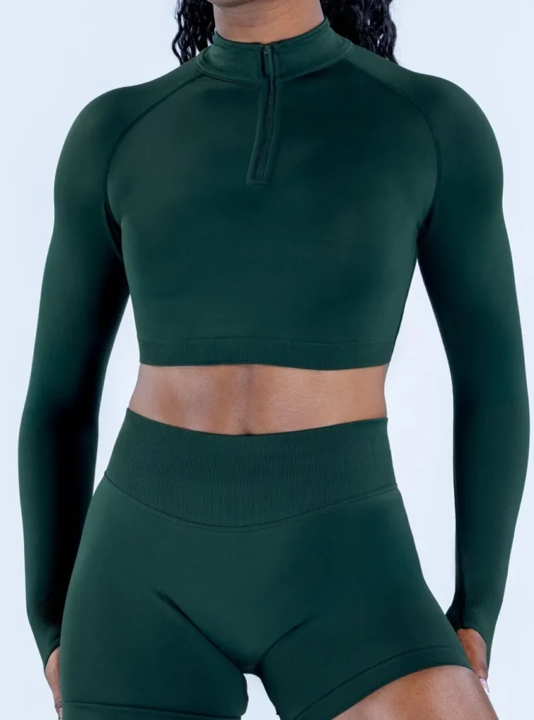 Seamless Training Set Long Sleeve Crop Tops Wholesale Womens Sportswear Sports Set Top Seamless