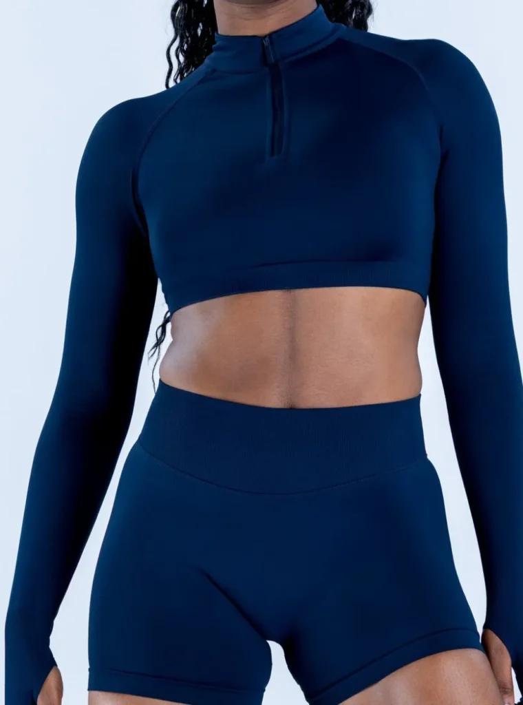 Seamless Training Set Long Sleeve Crop Tops Wholesale Womens Sportswear Sports Set Top Seamless