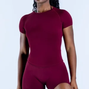 Workout Short Sleeve Tops Activewear Seamless Short Sleeve Yoga Top