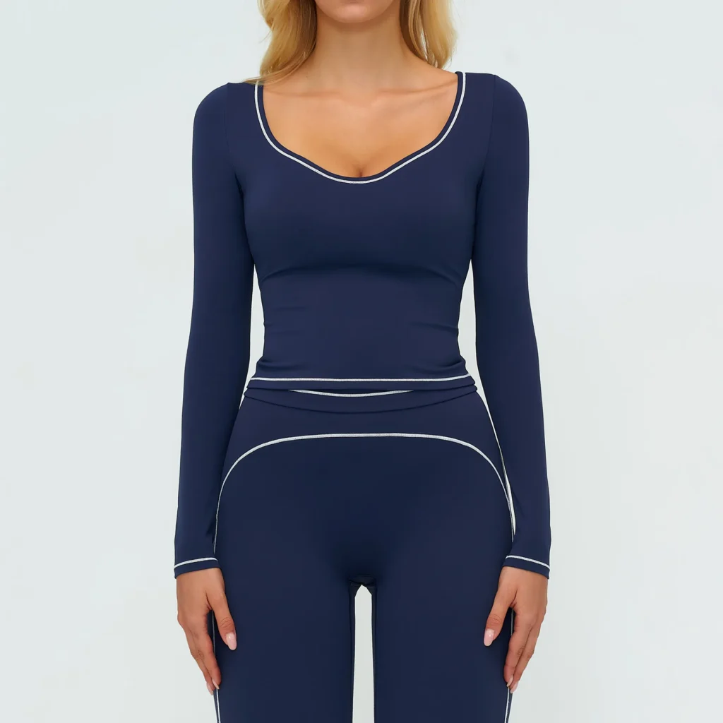 Slim Fit Long Sleeve Yoga Tops Bulk Workout Clothes Fitness Apparel Distributor