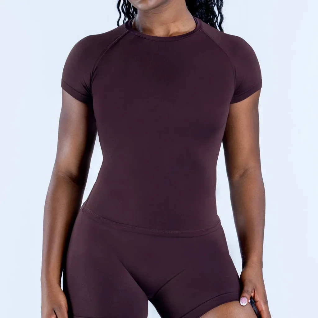 Workout Short Sleeve Tops Activewear Seamless Short Sleeve Yoga Top