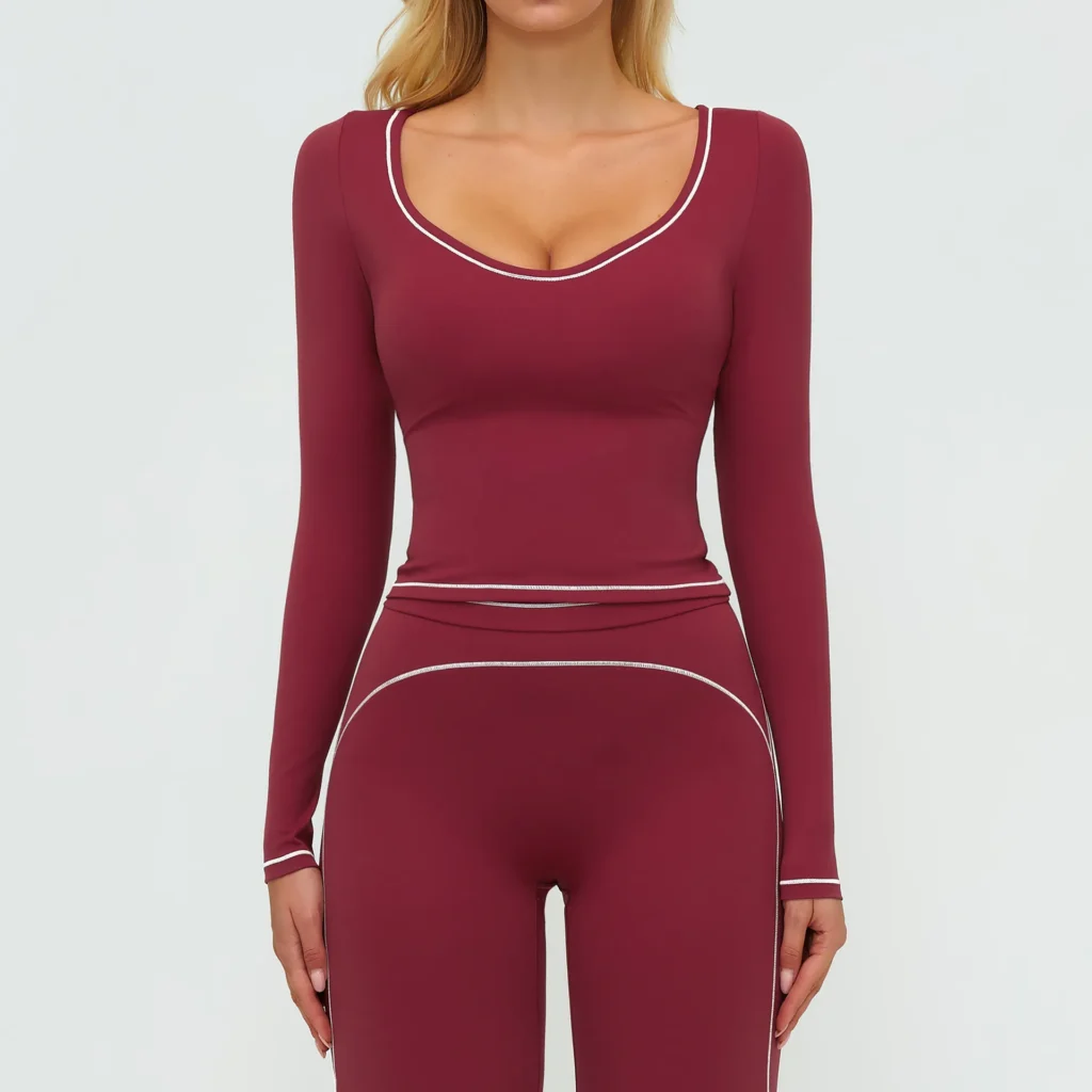 Slim Fit Long Sleeve Yoga Tops Bulk Workout Clothes Fitness Apparel Distributor